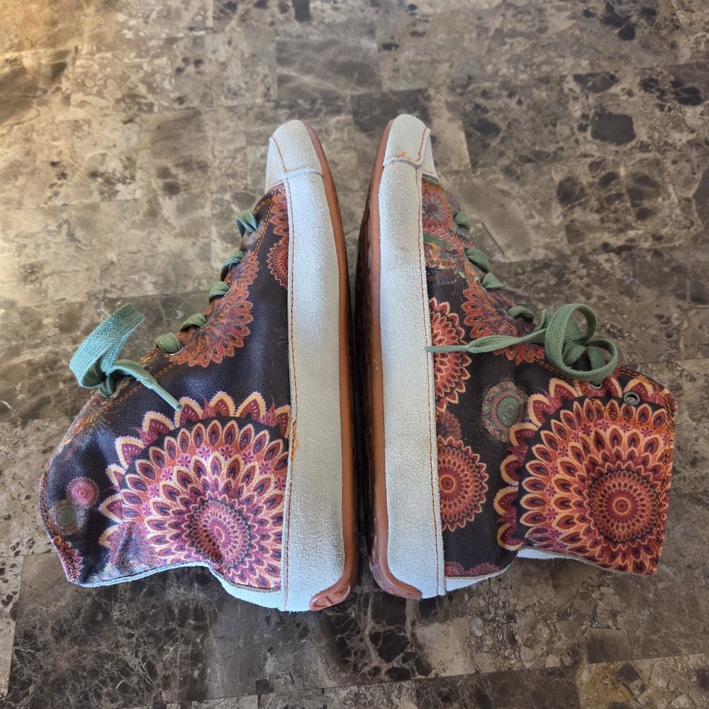 Desigual Colorful High Top Sneakers lace up EU38 US7.5 Boho Artsy Floral Print - Picture 10 of 14